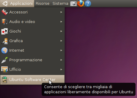 Avvio di Ubuntu Software Center